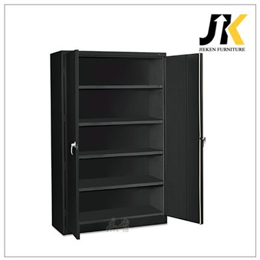 Svart arkivskåp i metall med två-dörrar